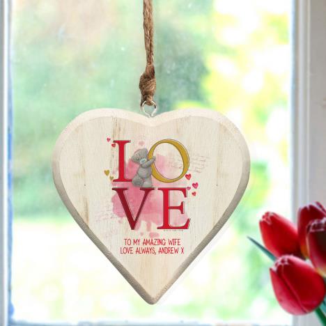 Personalised Me to You LOVE Hanging Wooden Heart Extra Image 2